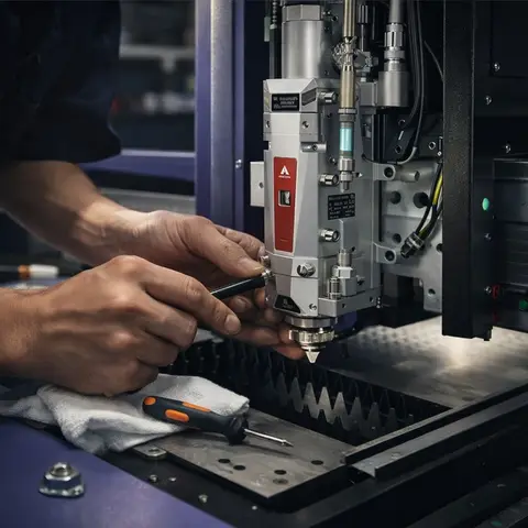 Técnico recebendo chamado de manutenção laser